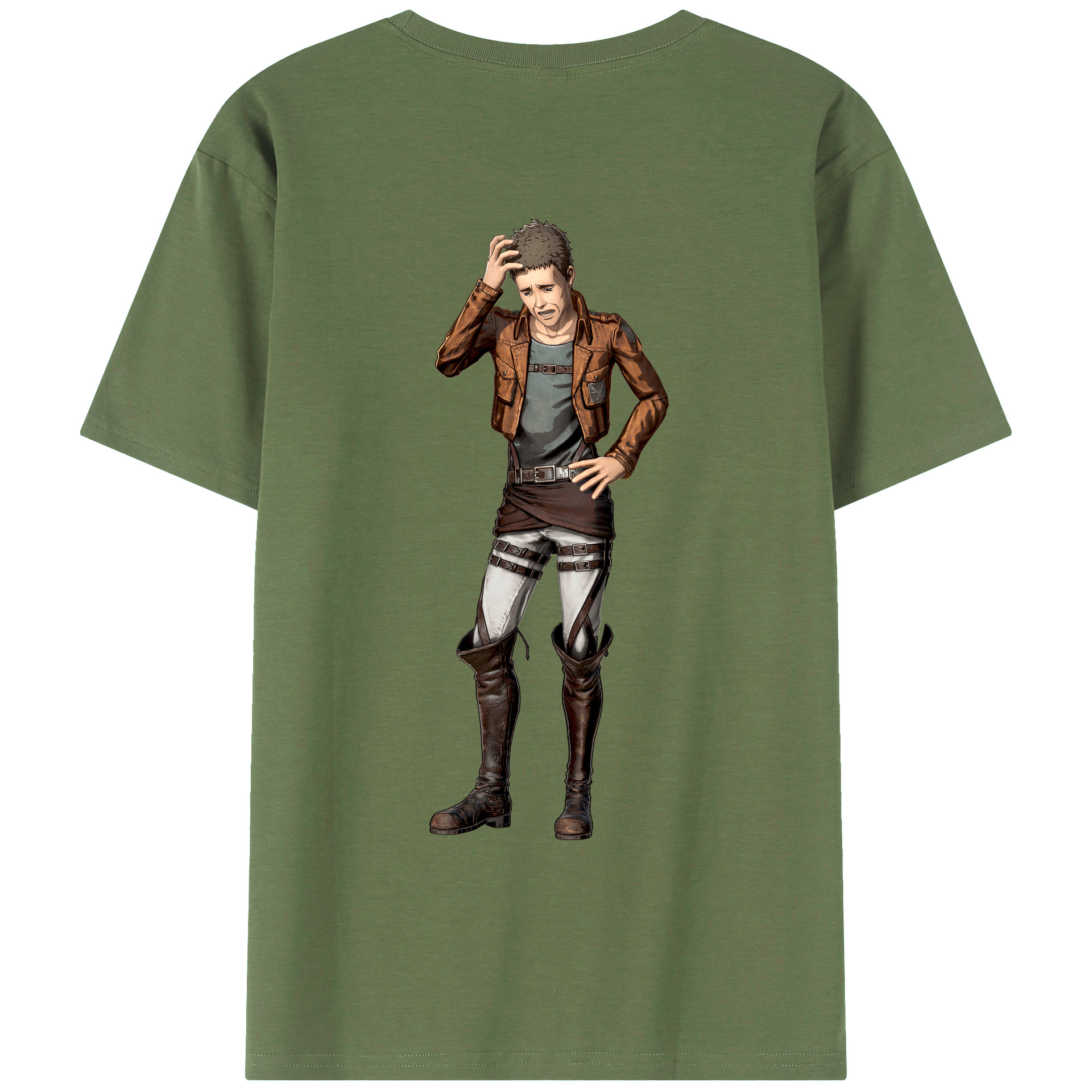 （画像用） 進撃の巨人 Attack on Titan 綿100％ メンズ半袖Tシャツ（バックプリント） 通気性